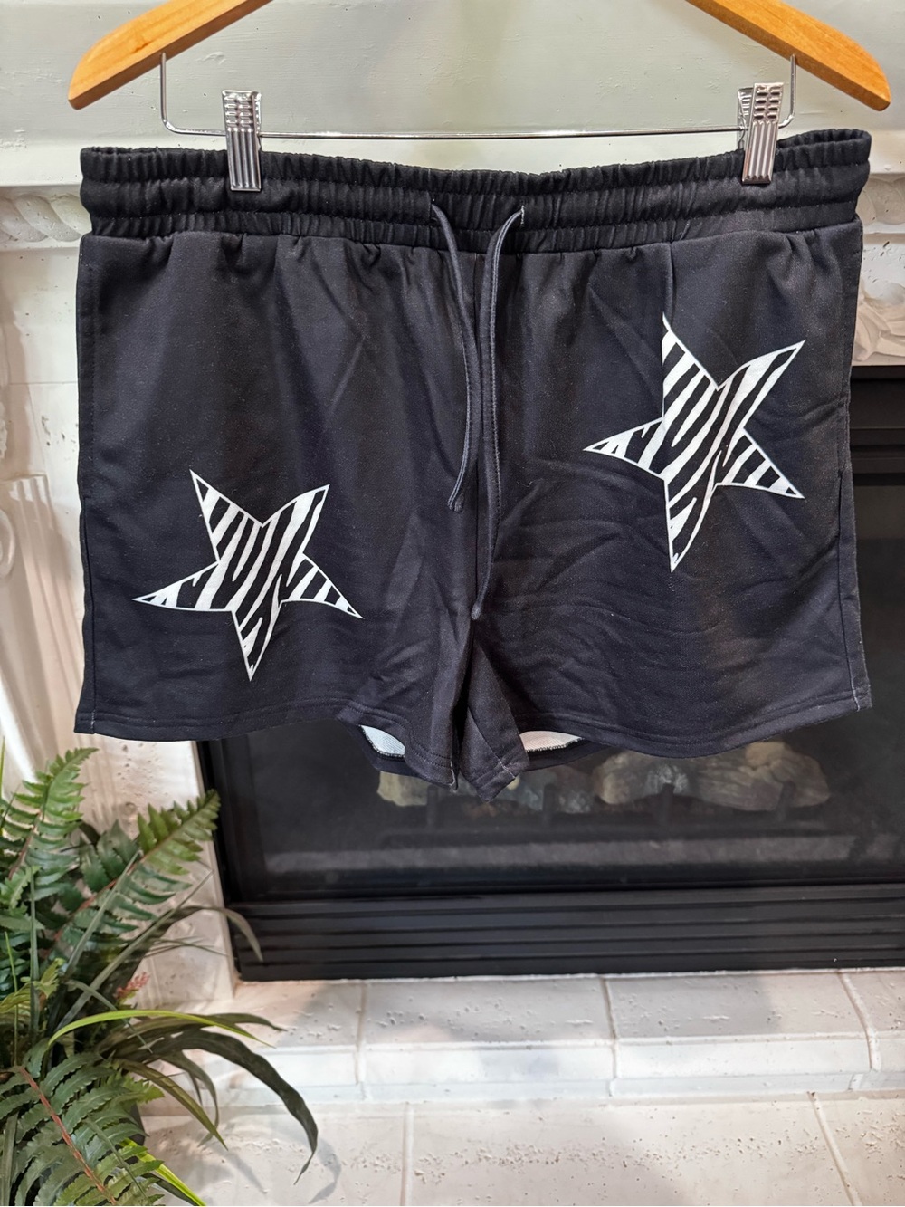 Bourbon & Belles Black Star-Print Women's Athletic Shorts